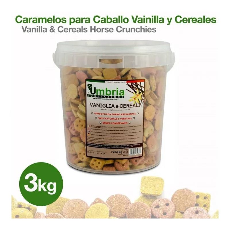 CARAMELOS PARA CABALLO VAINILLA Y CEREALES 3Kg