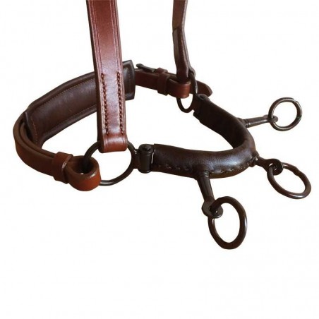 CABEZADA MARJOMAN DE DOMA CON SERRETÓN DE 3 PILARES Y ANILLA LATERAL