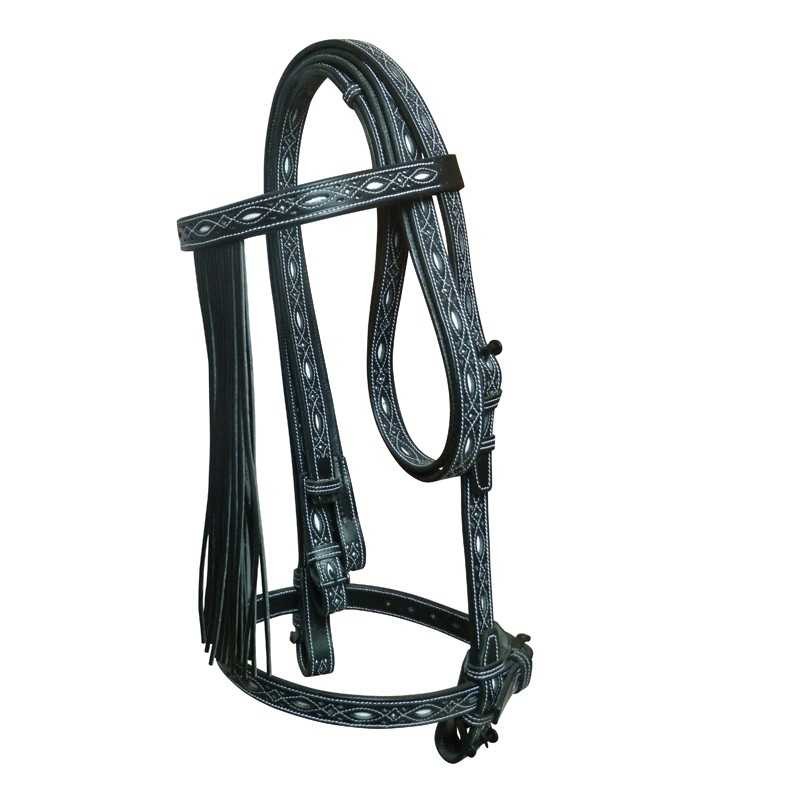 CABEZADA MARJOMAN ESPAÑOLA REPUJADA CON RIENDAS
