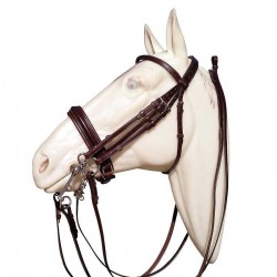 CABEZADA DE CUERO INGLÉS CON DOBLE RIENDA 2