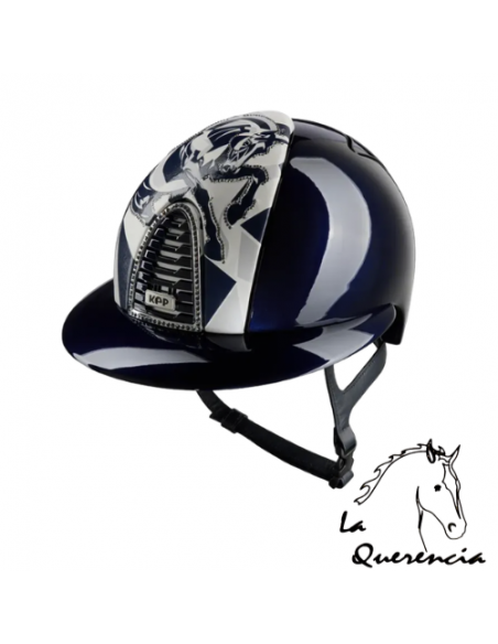 CASCO KEP FURIUS AZUL PULIDO CON CRISTALES SWAROVSKI