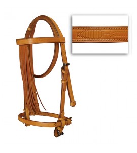 CABEZADA MARJOMAN ESPAÑOLA CON RIENDAS COSIDA A MÁQUINA