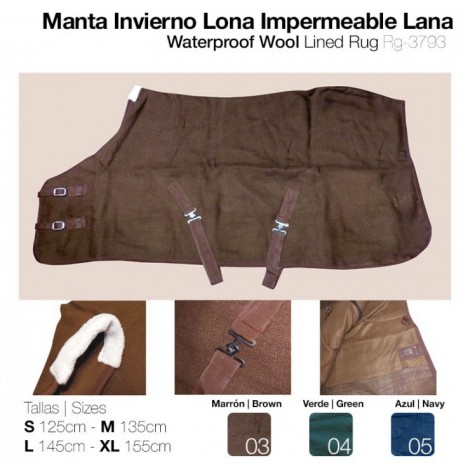 MANTA INVIERNO LONA IMPERMEABLE LANA