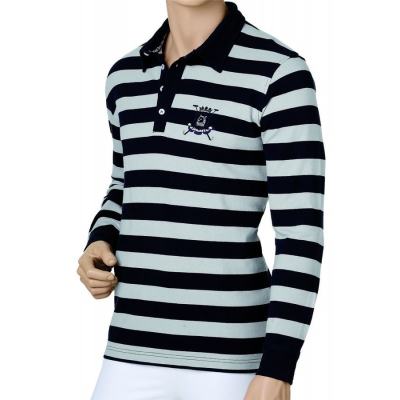 POLO TATTINI HOMBRE MANGAS LARGAS a RAYAS M AZUL