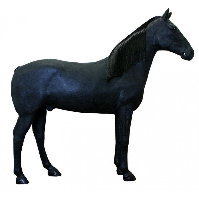 CABALLO ARABE EN FIBRA.  NEGRO