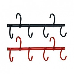 PORTABRIDAS PORTATIL CON 4 GANCHOS MOVILES  ROJO