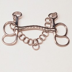 BOCADO COCHE DOS GLOBOS INOX. EMBOCADURA RÍGIDA ESTRIADA