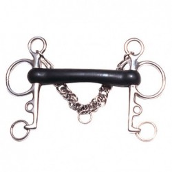 BOCADO PELHAM EMBOCADURA GOMA FLEXIBLE INOX