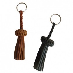 LLAVERO BORLA CUERO HECHO A MANO
